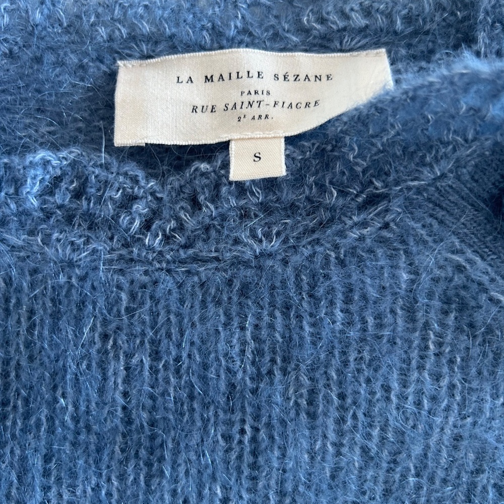 Elegant Vintage Blue Sézane Ella Sweater - Picture 3 of 6